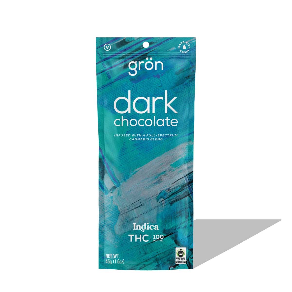 Photograph of product: Gron 1:1 100mg TH-oui CBD Dark Chocolate Sea Salt Bar