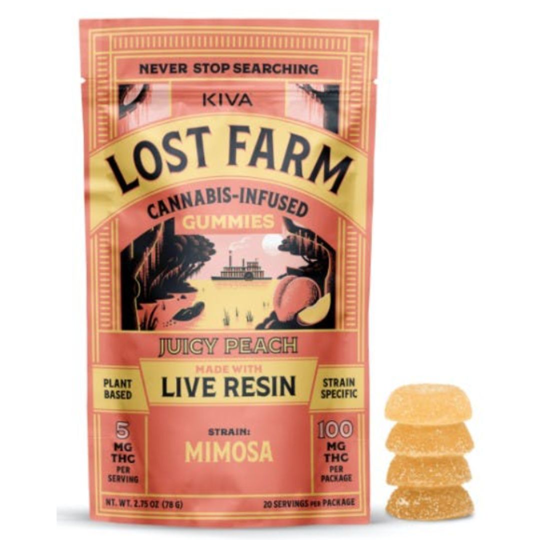 Photograph of product: Lost Farm Juicy Peach | Mimosa Gummies (SH) - (100mg)