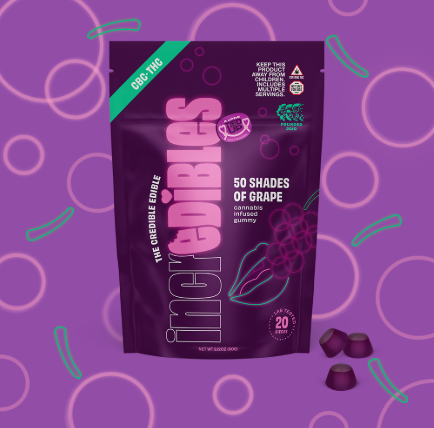 Photograph of product: 1:1 Fifty Shades of Grape (TH-oui:CBC) | Gummies | 100mg