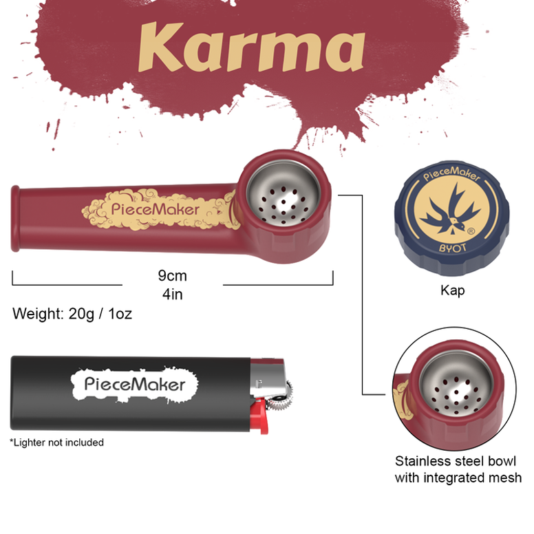 Photograph of product: 3.5" Silicone Pipe - PieceMaker Karma