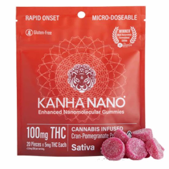 Photograph of product: [Kanha] NANO Gummies - 100mg - Cran-Pomegranate (S) - 
