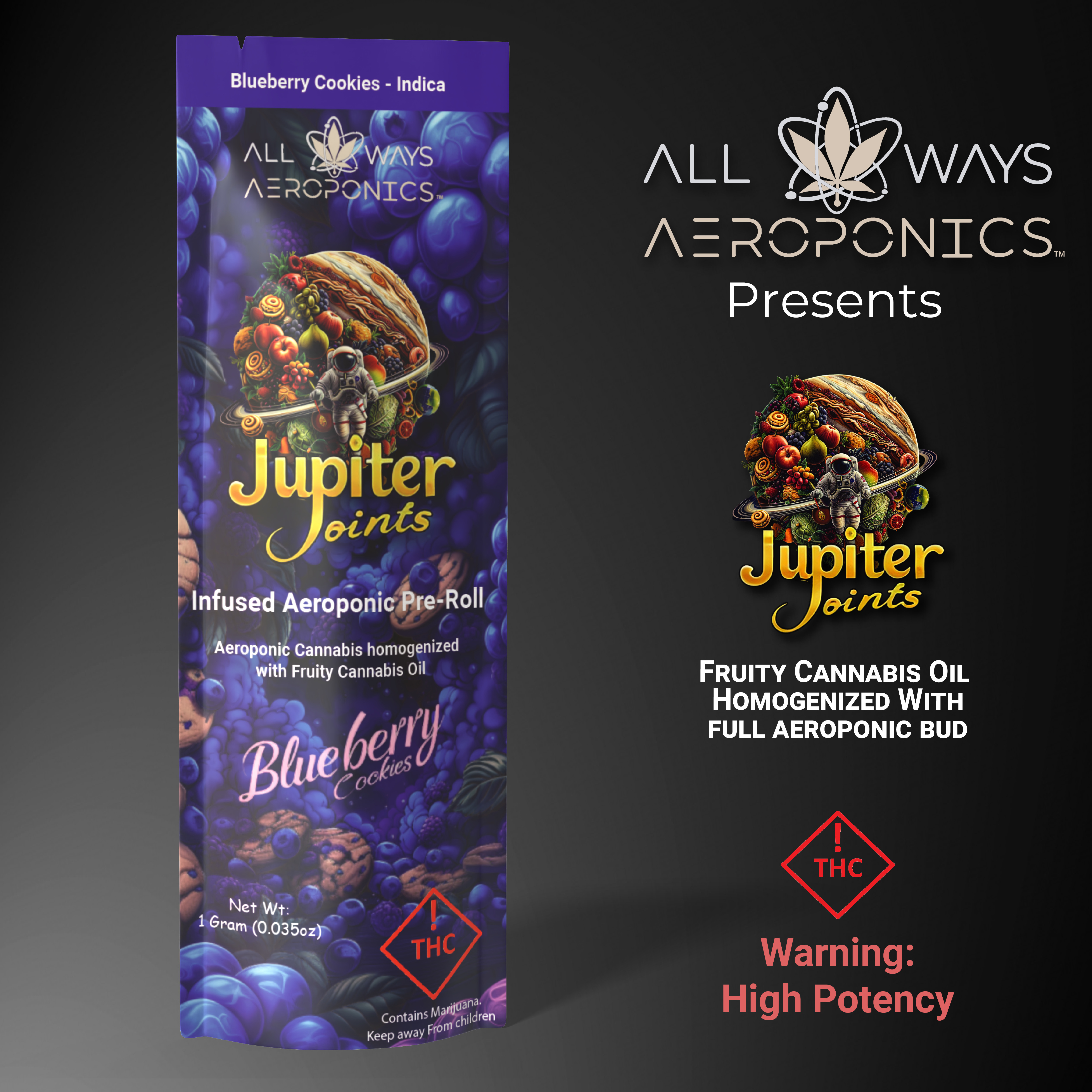 Photograph of product: AWA Jupiter Infused Joint - Blueberry Cookies