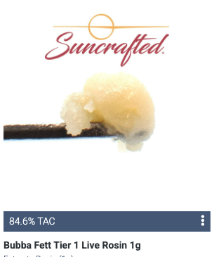 Photograph of product: Bubba Fett Tier 1 Live Rosin