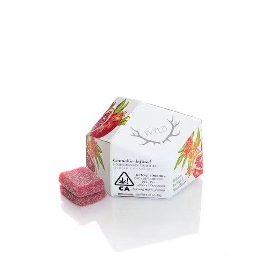 Photograph of product: Pomegranate + CBD - 10mg/100mg Edibles - 