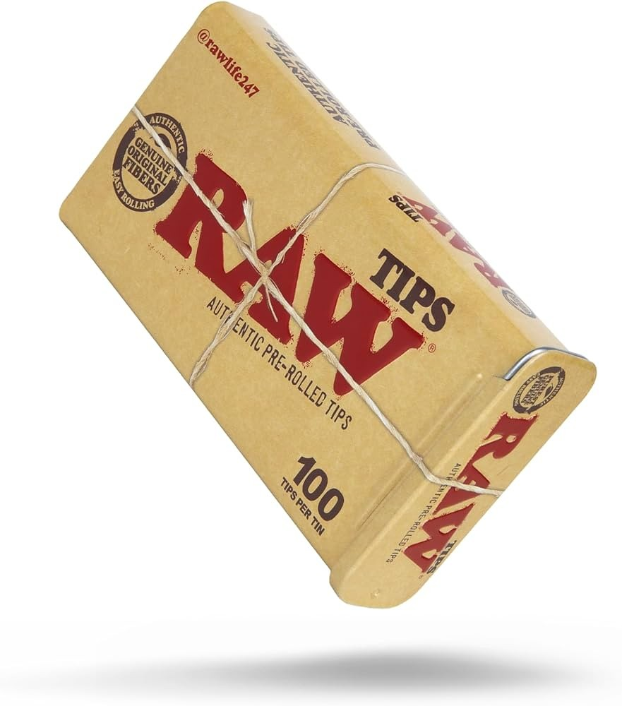Photograph of product: RAW | Pre-Rolled Tips - 1 Tin - 100Pc