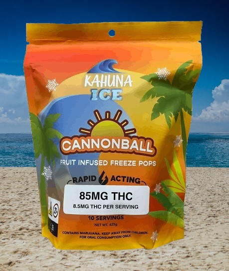 Photograph of product: Kahuna Ice | Rainbow Pack | 10pk | Fruit Freeze Pops | 85mg