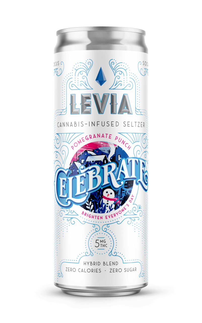 Photograph of product: Levia Pomegranate Punch Hybrid Seltzer 5mg