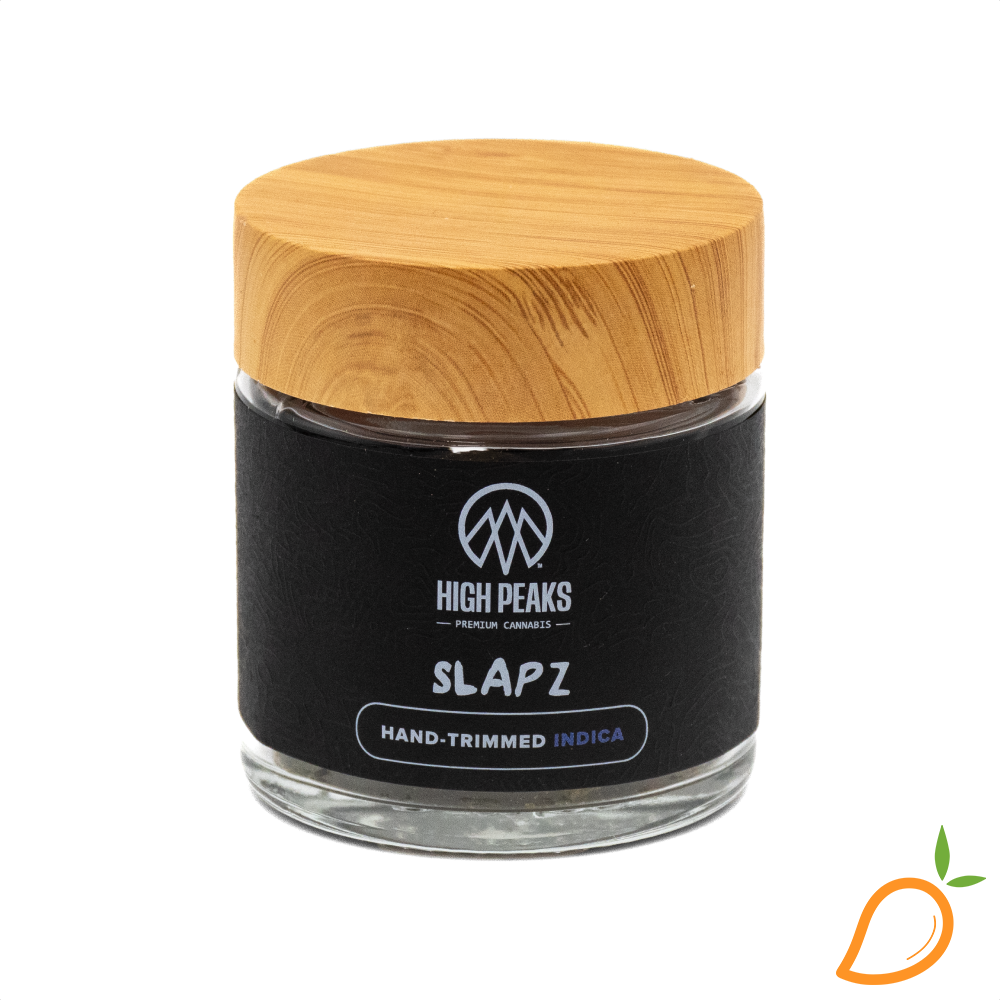 Photograph of product: 3.5g Slapz Packaged Flower High Peaks