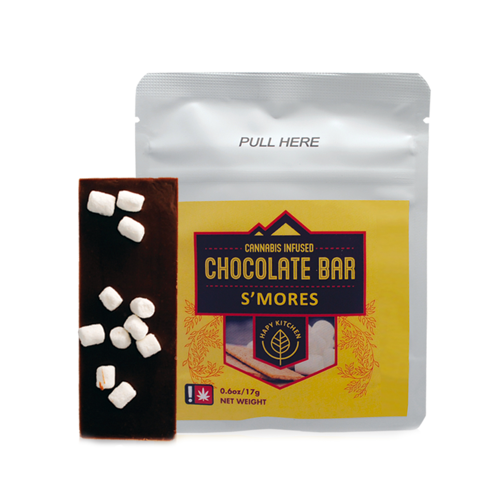 Photograph of product: Hapy Kitchen 100mg S'MORES Chocolate Bar