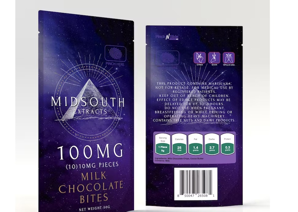 Photograph of product: Midsouth Extracts | 100mg | Mint Chocolate Bites