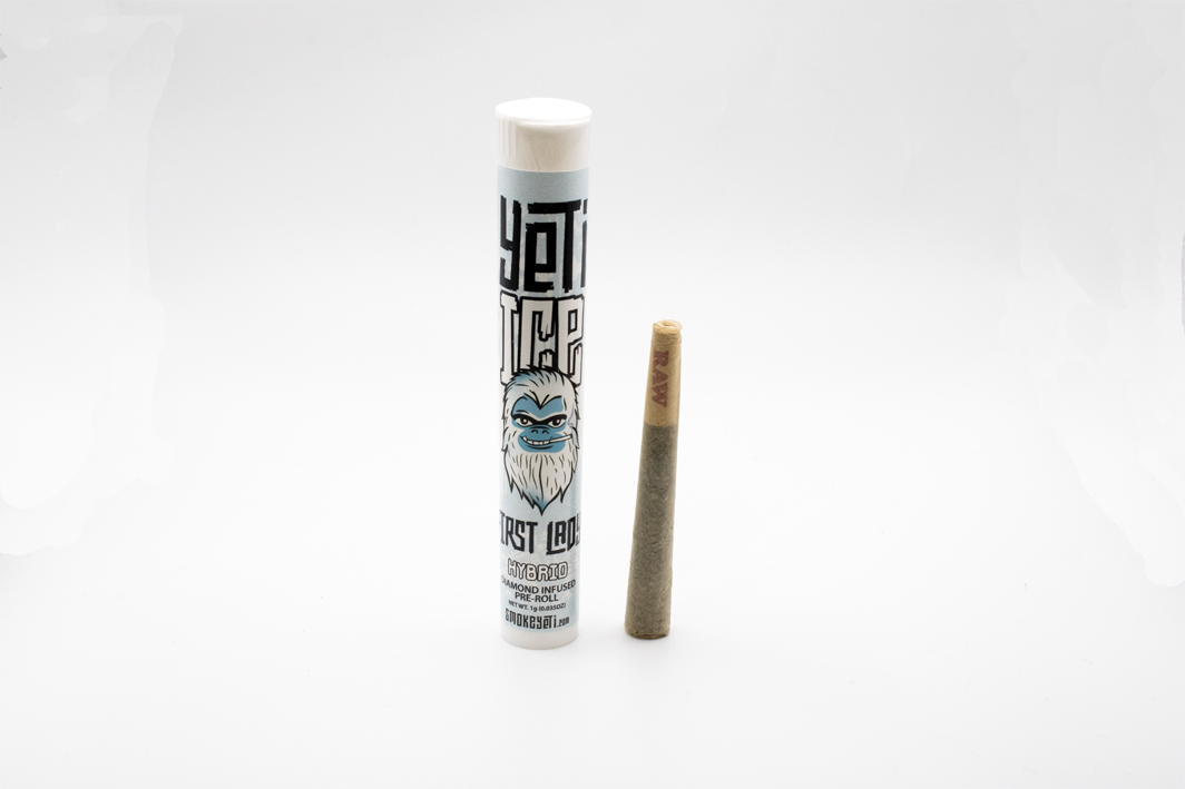 Photograph of product: Yeti Ice | First Lady | 1g Diamond Infused Preroll