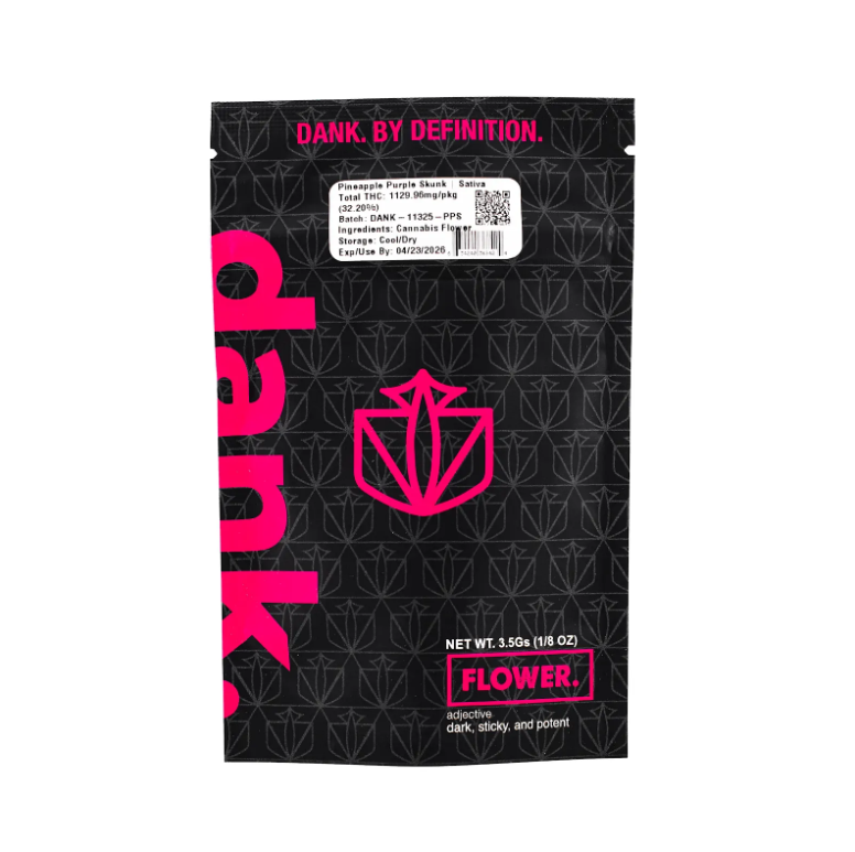 Photograph of product: Dank Pineapple Purple Skunk Flower 3.5g