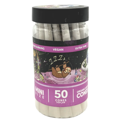 Photograph of product: ZZZ's Collective Intergalactic Trip Mini Size Ultra Thin Organic Hemp Cones 50pk