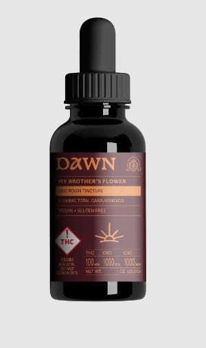 Photograph of product: My Brother's Flower - 100mg TH-oui : 1000mg CBD : 1000mg CBG - Tincture Dawn (1:10:10 Rosin)