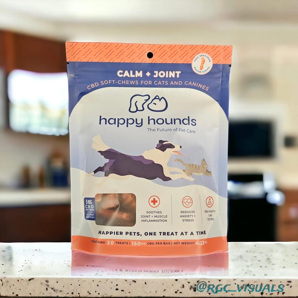 Photograph of product: Happy Hounds - Bacon Strips (WS) 5mg Calm + Joint