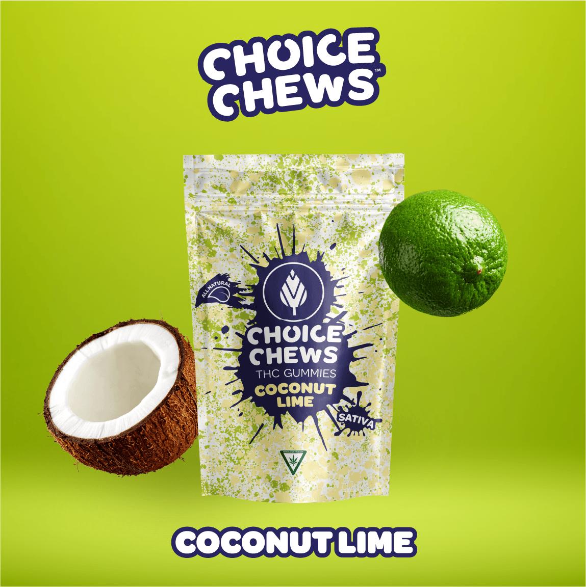 Photograph of product: Coconut Lime Oui'd Enhanced Gummies | Choice Chews | 200mg (5/$20)