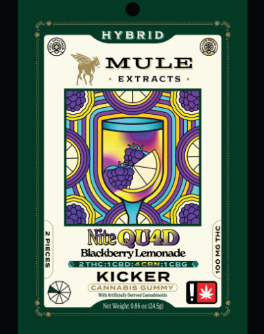 Photograph of product: 100mg 2 Piece Sour Blackberry Lemonade "Nite Quad"  | Mule