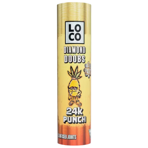 Photograph of product: LOCO 24k Gold Punch Infused Pre-Rolls 3 Pack 3g