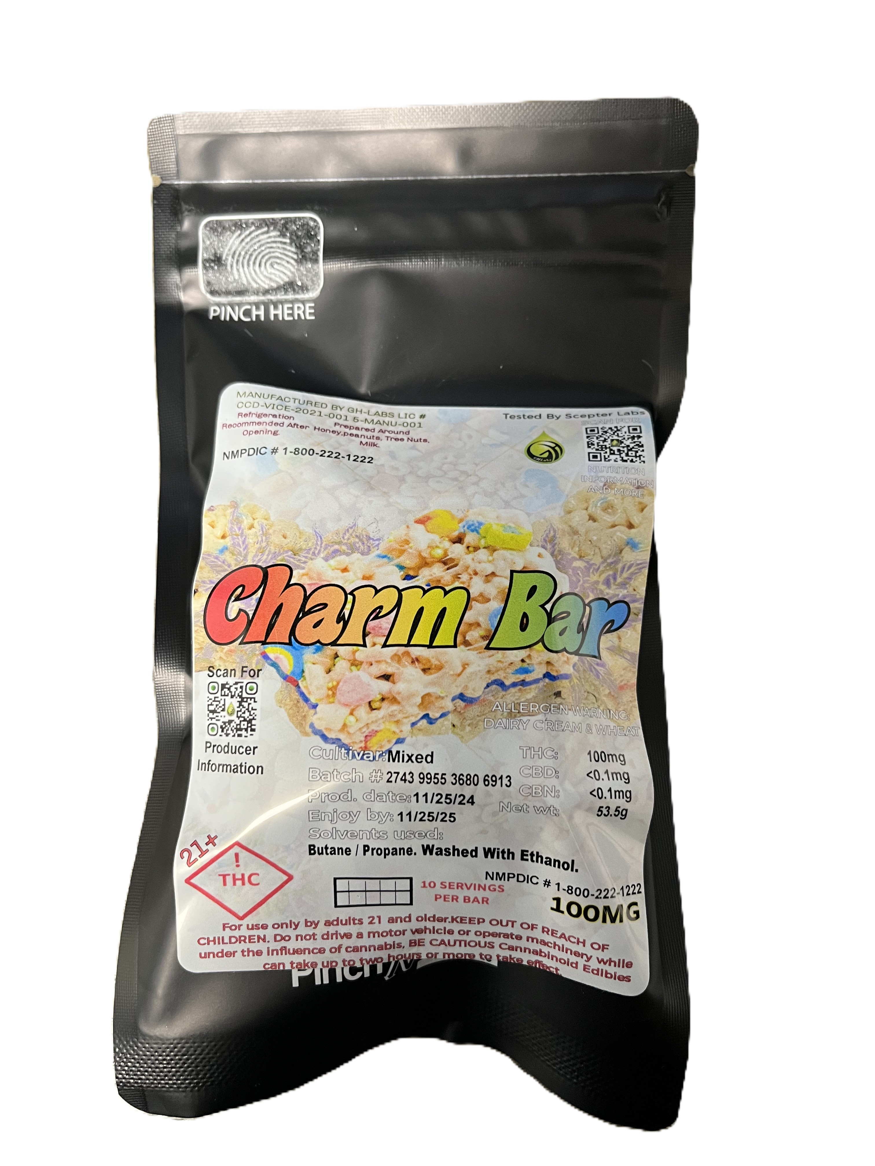Photograph of product: Charm Munchie Bar | 100mg | GH Labs