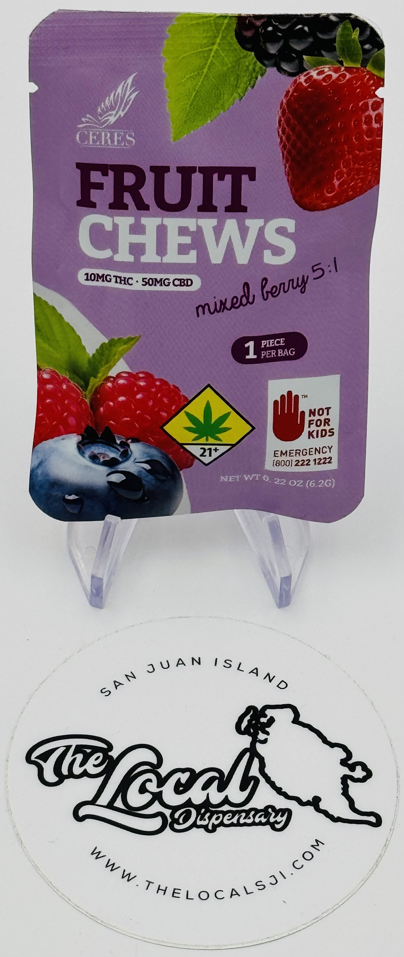 Photograph of product: Mixed Berry 5:1 Fruit Chew - Single