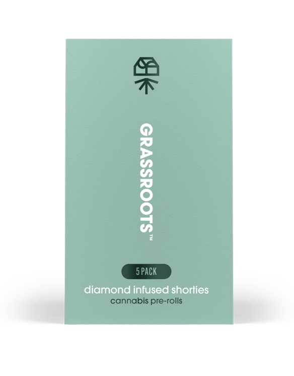 Photograph of product: GRASSROOTS NOVARINE 5PK DIAMOND INFUSED PRE-ROLLS