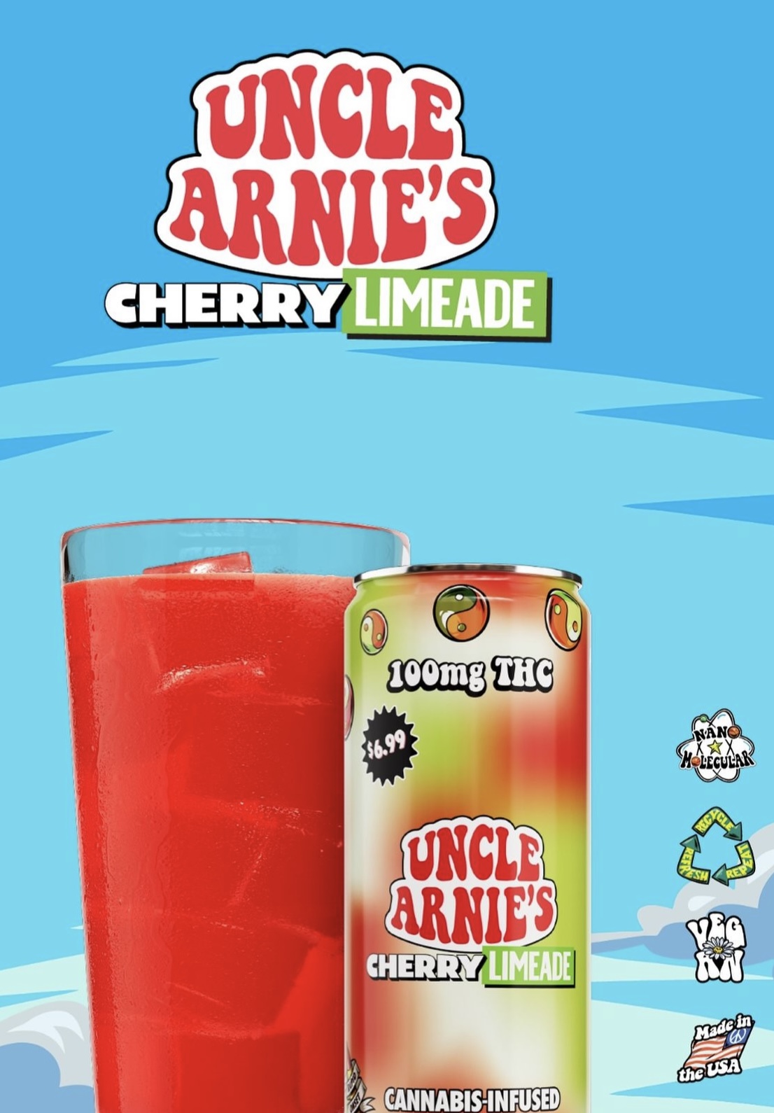 Photograph of product: Cherry Limeade 12oz (100mg) High Soda Pop [H]