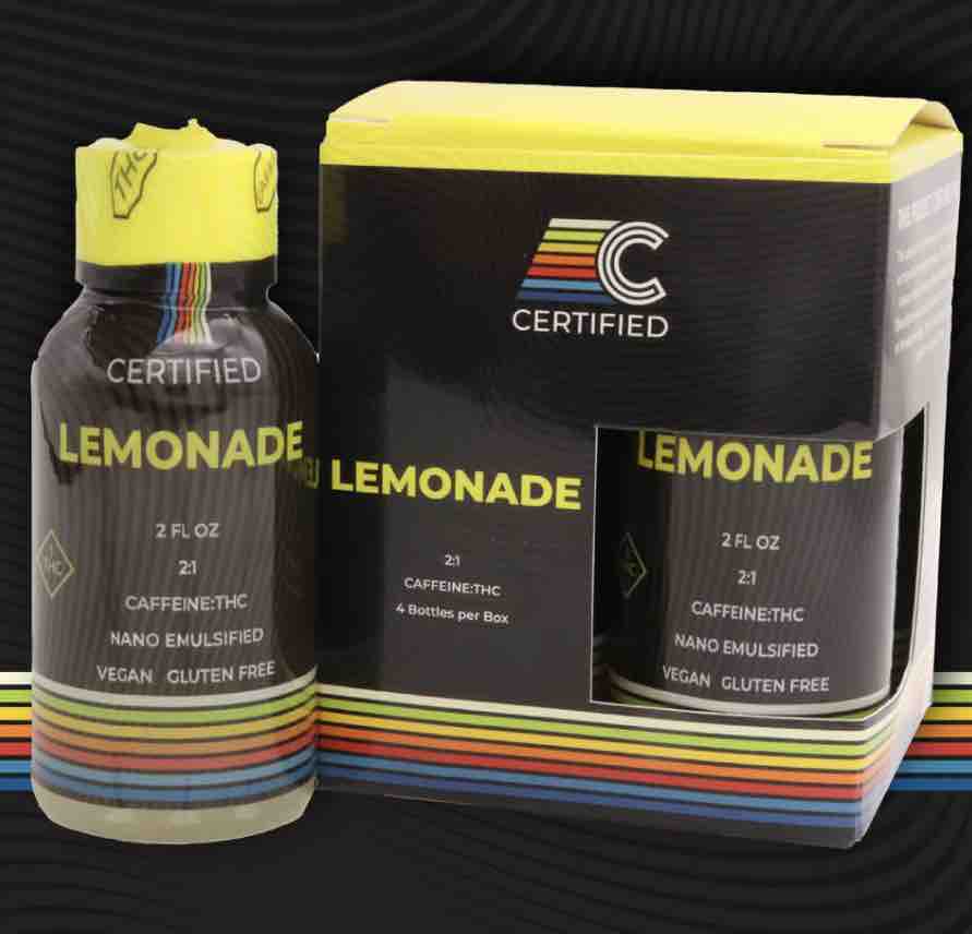 Photograph of product: Lemonade Caffeine Drink | Certified Cultivators | 100mg | 4pk | Oui'd