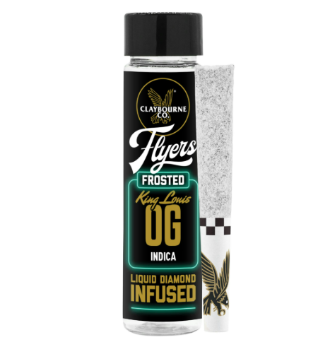 Photograph of product: Claybourne Co Flyers Frosted King Louis OG Infused Preroll 2pk 1g