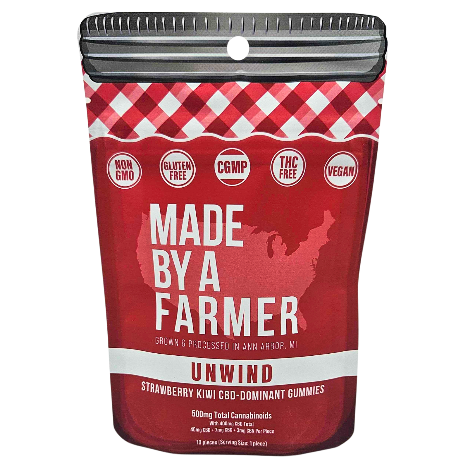 Photograph of Product: MADE BY A FARMER | CBD | Gummies | Unwind | CBD:CBG:CBN