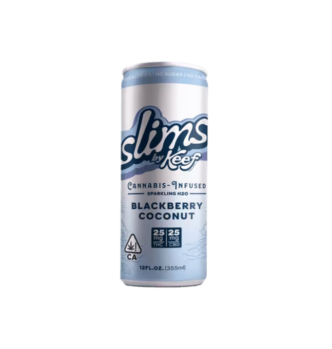 Photograph of product: Blackberry Coconut 1:1 TH-oui:CBD Slims Sparkling H2O 25mg:25mg - Keef