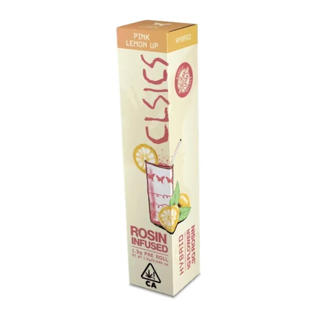 Photograph of product: CLSICS – Pink Lemon Up – Rosin-Infused Preroll – 1.3g - 