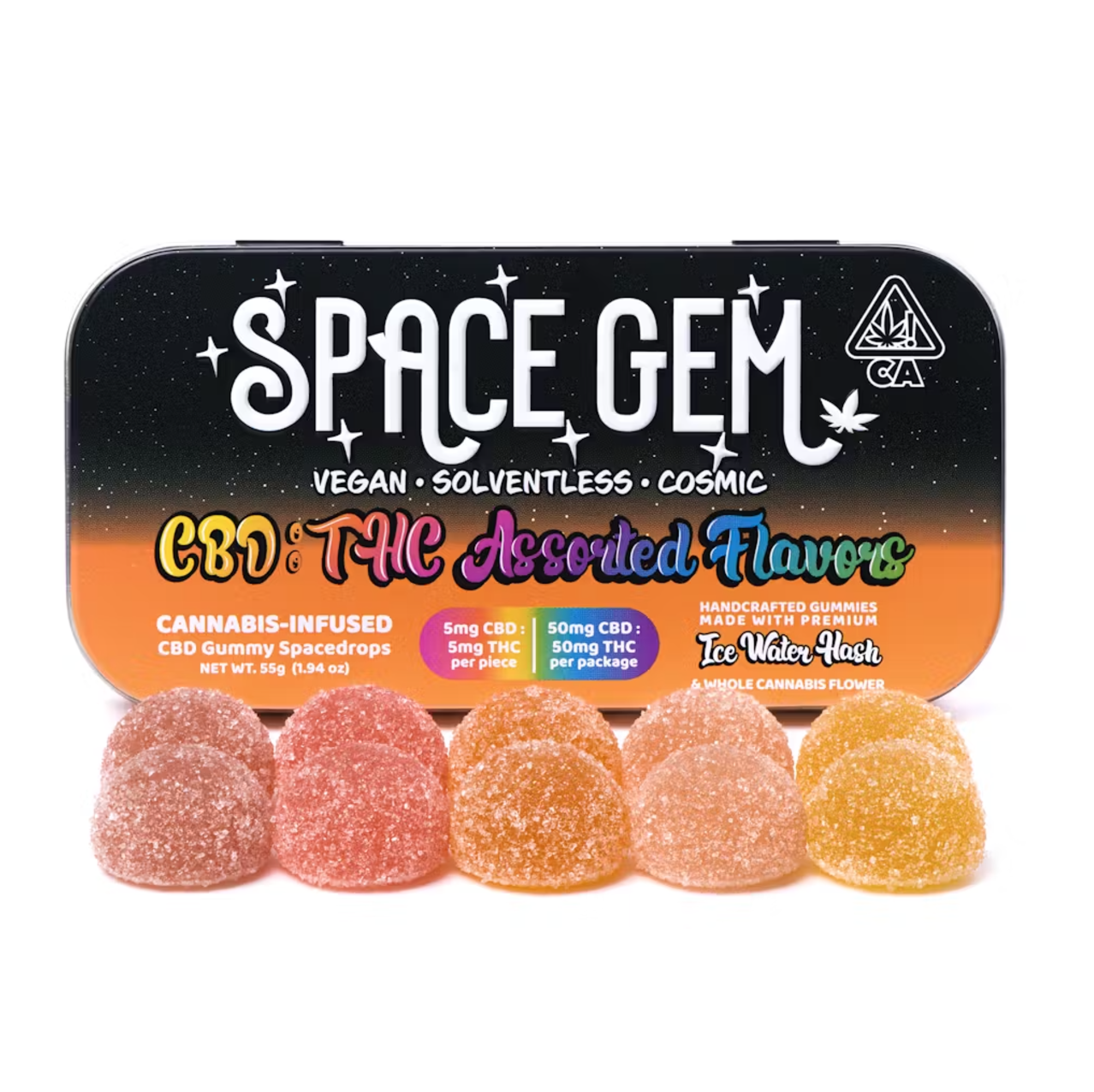 Photograph of product: 1:1 CBD SPACEDROPS 100MG 10 PACK ASSORTED GUMMIES