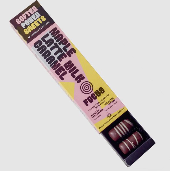 Photograph of product: SPS Maple Latte Milk Caramel - Focus - 25mg CBD x 8ct
