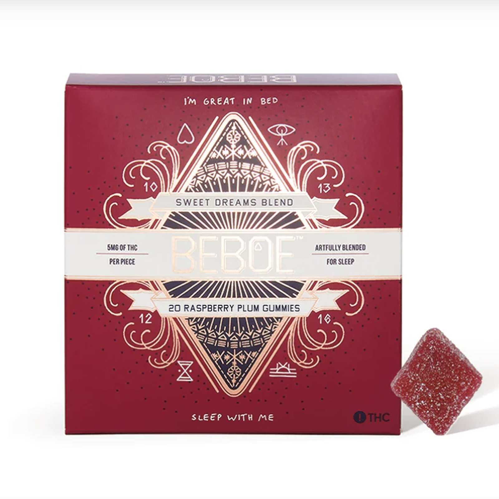 Photograph of product: Beboe Sweet Dreams Plum Berry 5:1 (TH-oui, CBN) Gummies 20Pk - Oui'd