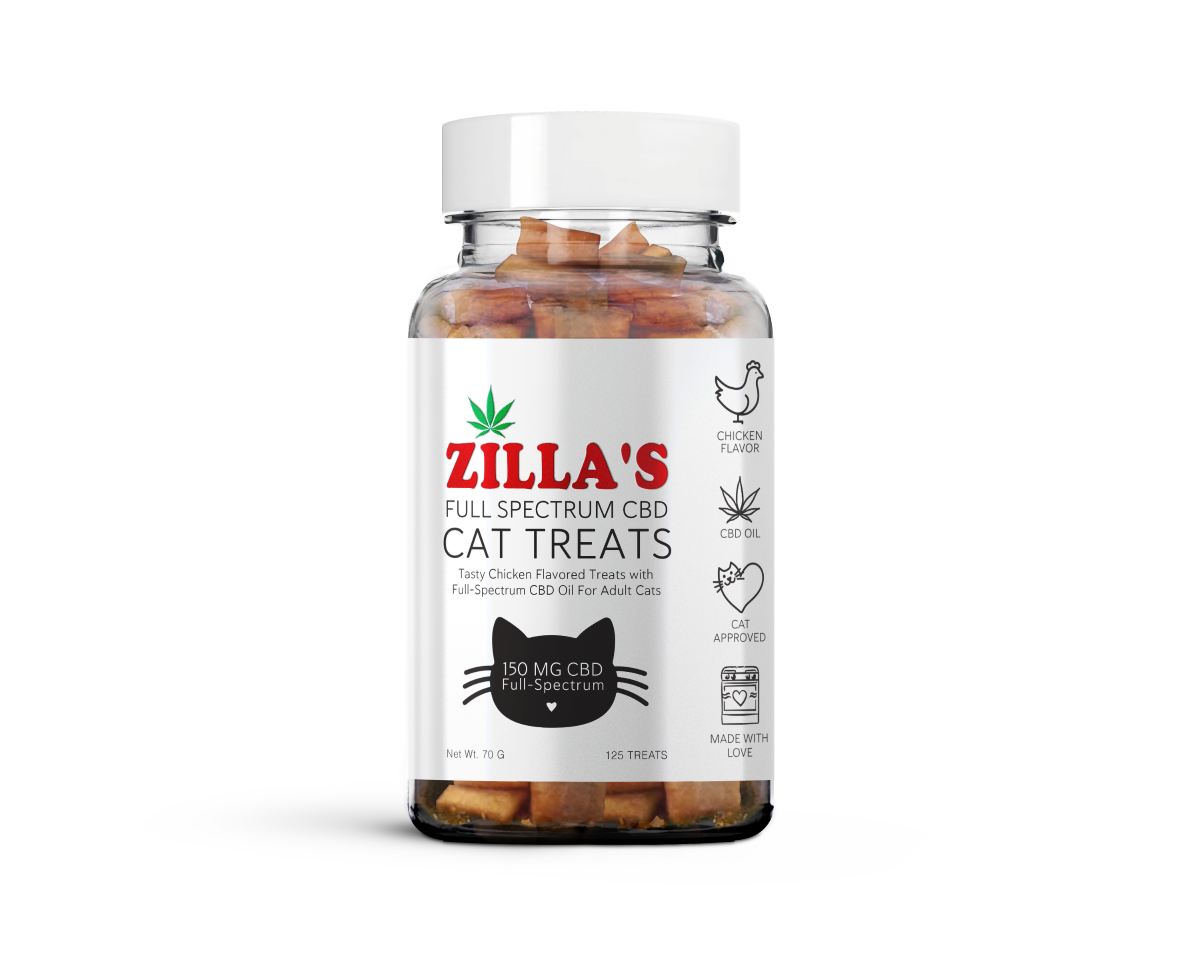 Photograph of product: ZILLA'S - FULL SPECTRUM CAT TREATS - CHICKEN - 125 TREATS - 150MG CBD