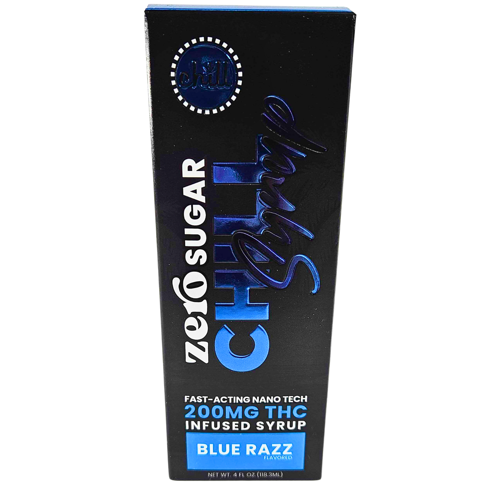 Photograph of product: CHILL MEDICATED | Syrup | Sugar Free | Blue Razz | 200mg