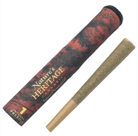 Photograph of product: Nature's Heritage | 1g Bubble au chocolat Infused Preroll | Double Krush