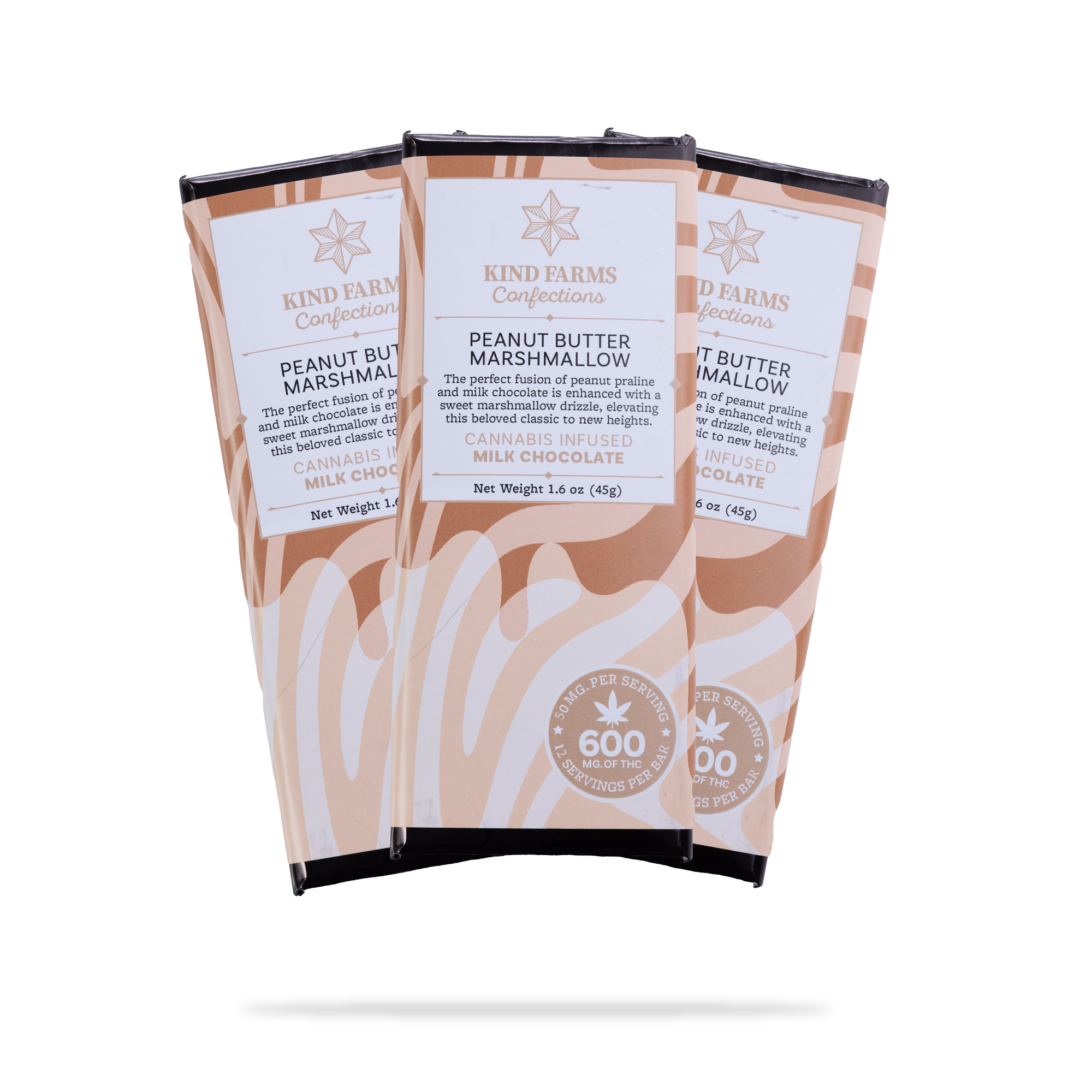 Photograph of product: 600mg KF Peanut Butter Marshmallow Chocolate Bar