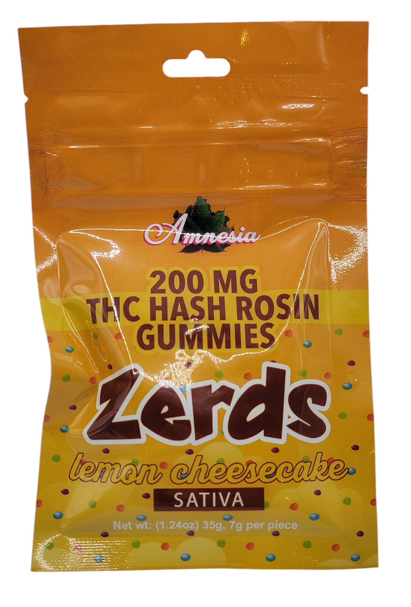 Photograph of product: Amnesia Zerds Lemon Cheesecake au chocolat Rosin Single Gummy 200mg Rec