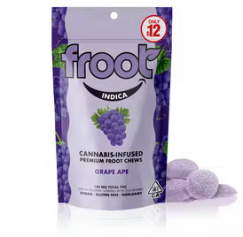 Photograph of product: Froot Grape Ape gummies (VEGAN/GF) 100mg