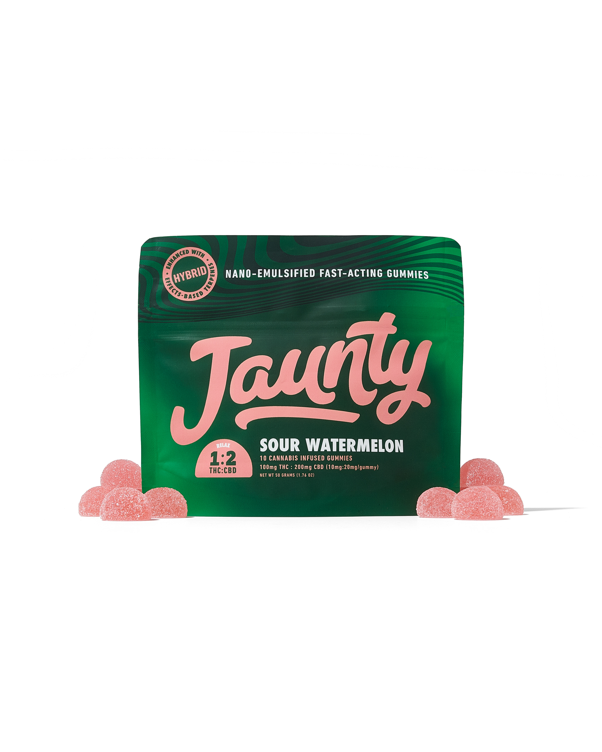 Photograph of Product: Sour Watermelon | 2:1 | CBD:THC | 100mg | 10pk