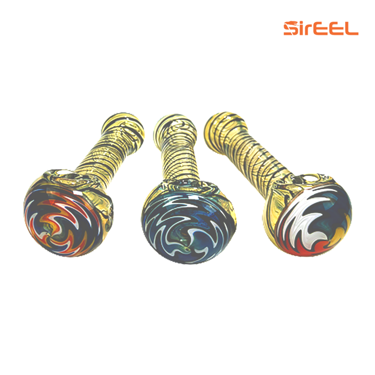 Photograph of product: SirEEL - 4.5" Wig Wag Cap Spun Fumed Spoon - Assorted Colors