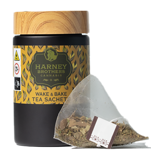 Photograph of product: HARNEY BROTHERS | YAUPON MINT | 10MG WAKE & BAKE TEA SACHETS | 5PK (50MG)