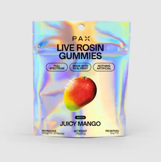 Photograph of product: Juicy Mango (I) Live Rosin Gummies