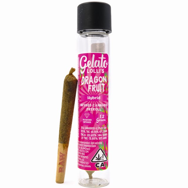 Photograph of product: 1.2g Dragon Fruit Lolli infused pre roll - 