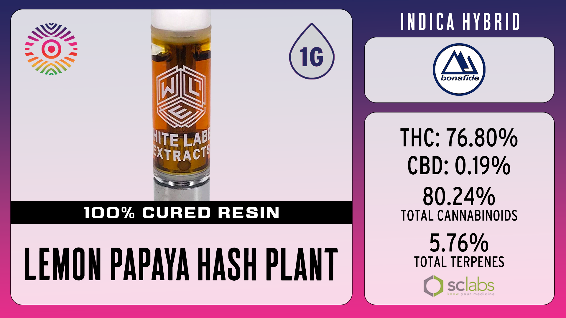 Photograph of product: Chromatic - Cured Resin Cartridge - Lemon Papaya au chocolat Plant