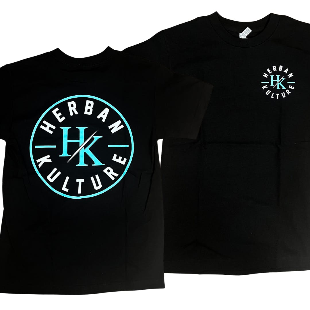 Photograph of product: HERBAN KULTURE T-SHIRT TEAL / BLACK