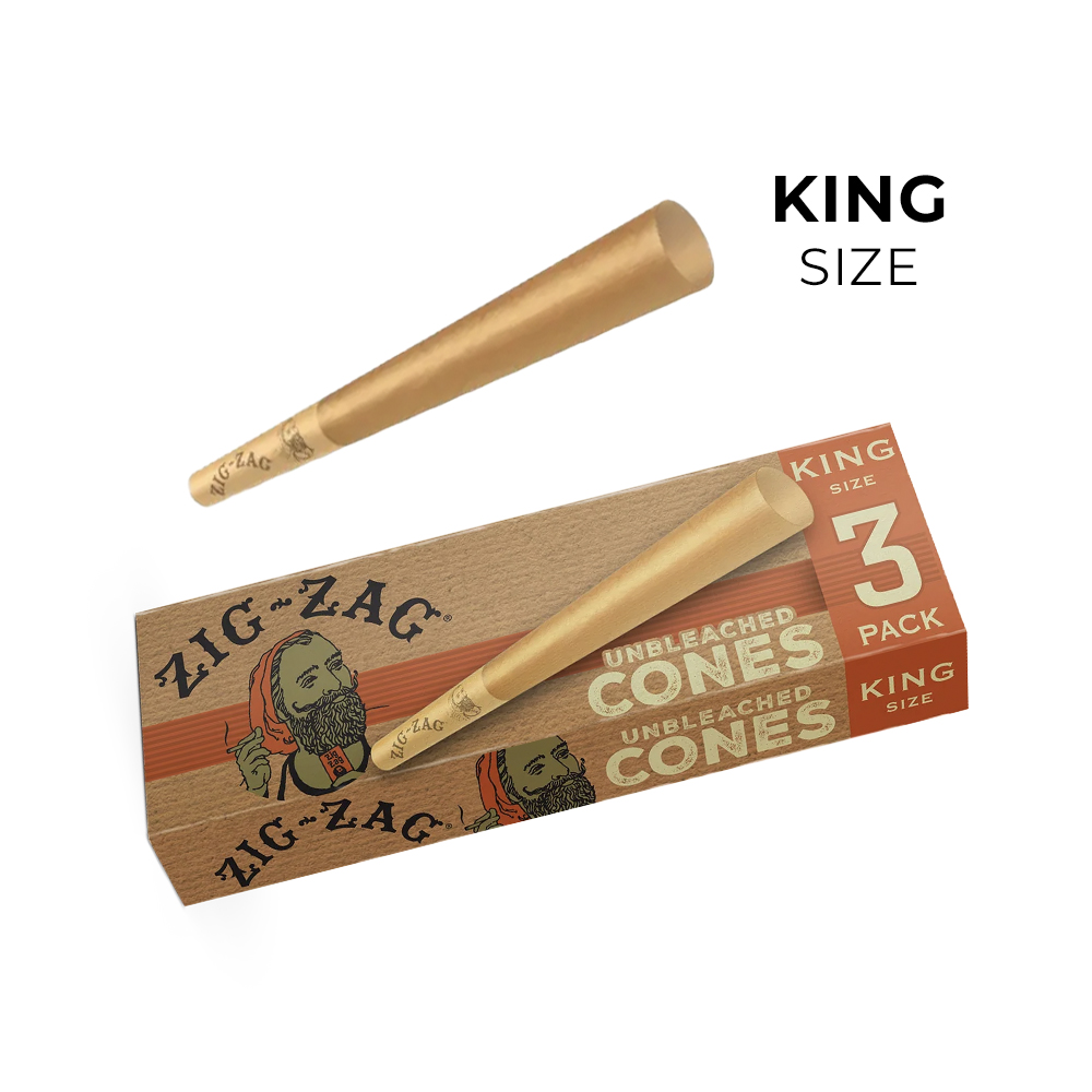 Photograph of product: UNBLEACHED KING SIZE CONES 3-PACK