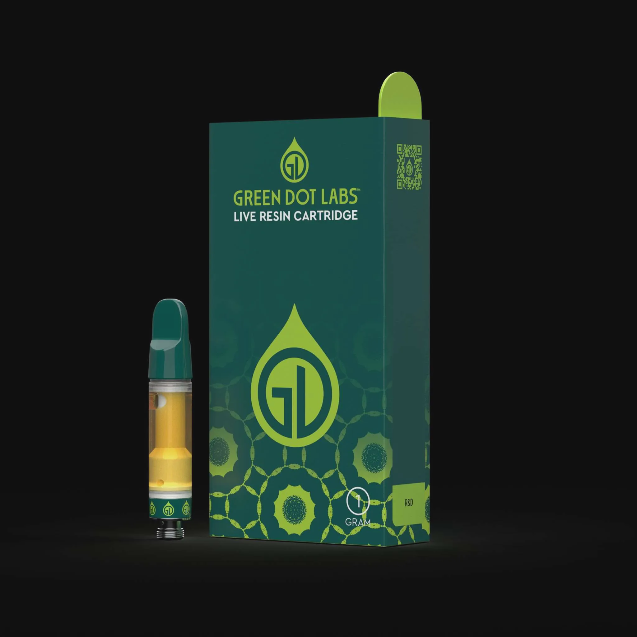 Photograph of product: Green Dot Labs - Black Label Resin Cartridge - Headbanger #7
