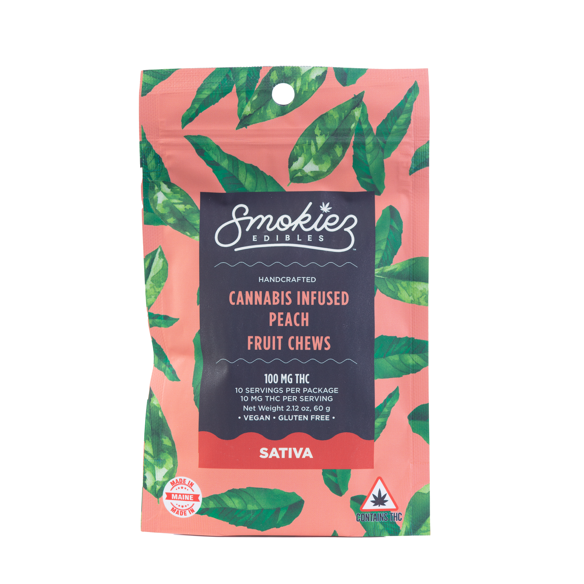 Photograph of product: 100mg Peach Fruit Chews